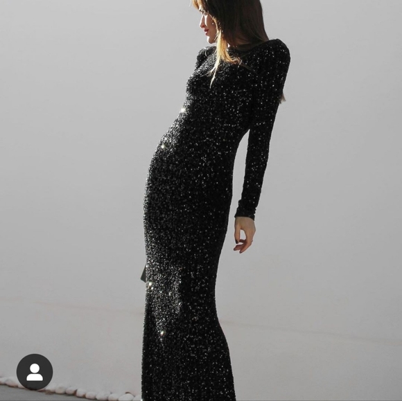 Zara Shoulder pad sequin dress